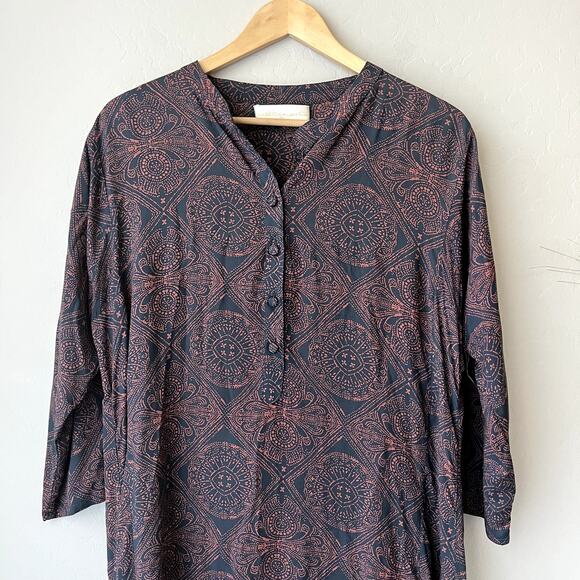 Natalie Martin Dress‎ Isobel Morrocan Tile Indigo Midi Dress Size S - Picture 3 of 8